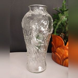 Goofus Glass Parrot Co karoo Bird of Paradise Pickle Jar Antique Vintage